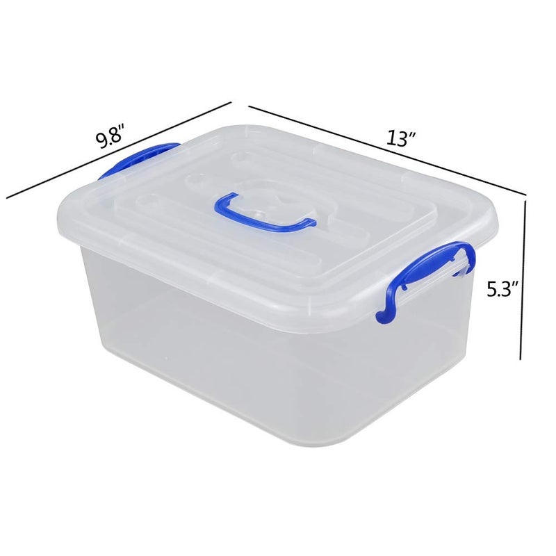 Eagrye 8 Quart Plastic Storage Latch Box, Clear Storage Bin with Handle, Set of 2 - Image 3